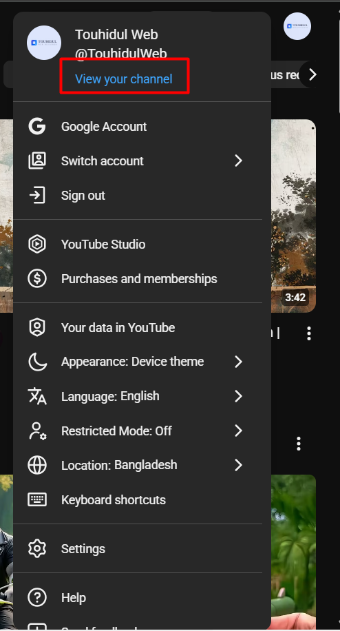 change youtube channel name