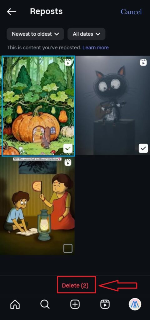 Unrepost on Instagram