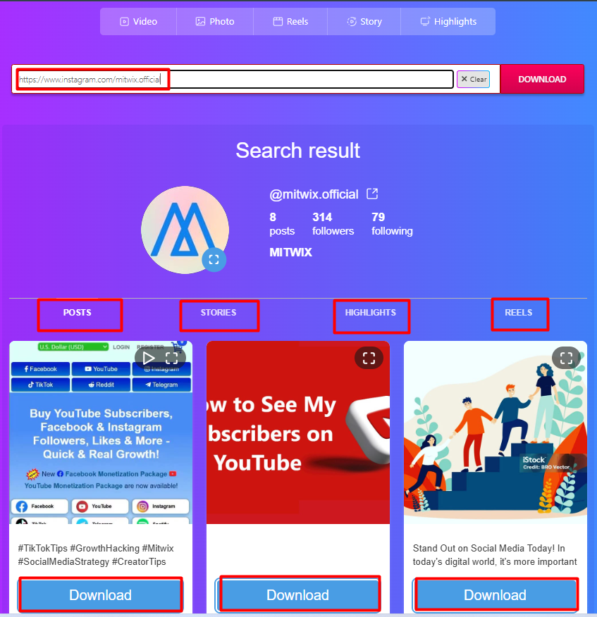 Download Instagram Posts