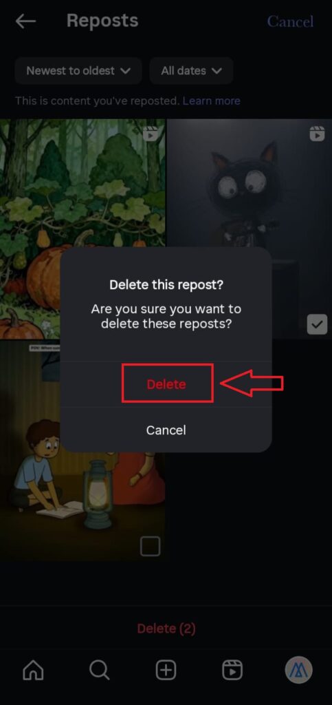 Unrepost on Instagram